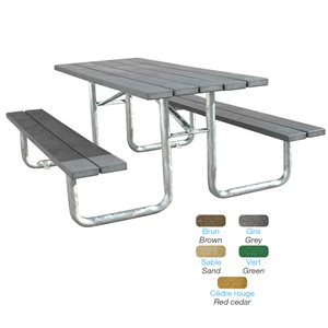 Pic-Nic table, galvanized steel and recycled plastic 