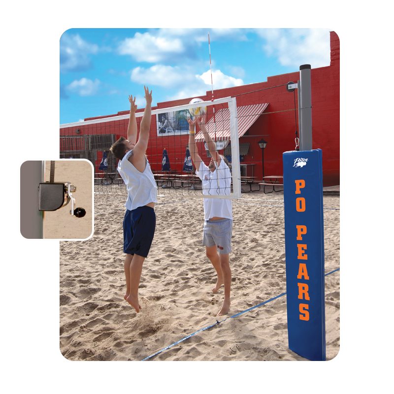 OXYGIE Ensemble de filet de volleyball portatif avec poteaux en
