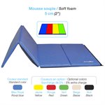 Collegiate folding mat with fasteners on 4 sides