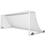 Pair of Kwik Goal Pro Premier Euro Match Goals 8'x24'x3'x9' with Swivel Wheels