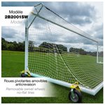 Pair of Kwik Goal Pro Premier Euro Match Goals 8'x24'x3'x9' with Swivel Wheels