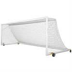 Pair of Kwik Goal Pro Premier Euro Match Goals 8'x24'x3'x9' with Swivel Wheels