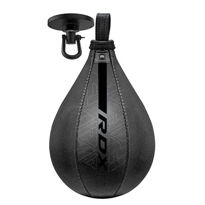 Leather Speed Ball with Steel Swivel, Black