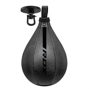 Leather Speed Ball with Steel Swivel, Black
