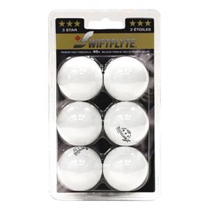 6 3-Star Table Tennis Balls