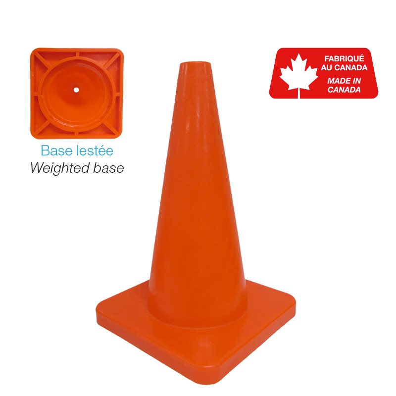 Vinyl cone with weighted base 18" (46cm)