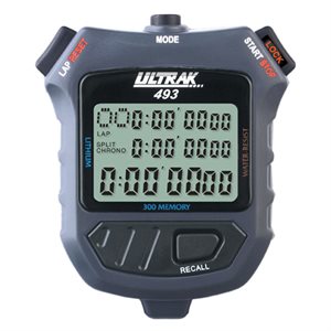 Stopwatch, 300 Lap Memory, 3 Line Display