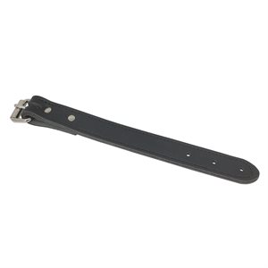 Courroie d'attache noire en cuir avec boucle