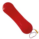 Plastic snowboard with rope