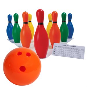 Rainbow color bowling pins set