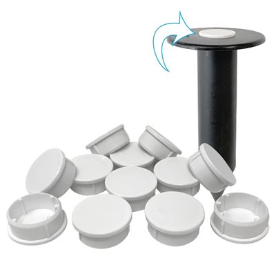 12 White Plugs for Marking System, White