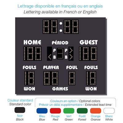 AMS Basketball / Volleyball Electronic Scoreboard, Black