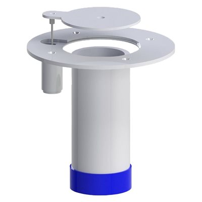 Ancrage flottant, tube acier zinc, couronne et couvercle intégré inox, 1-7 / 8"