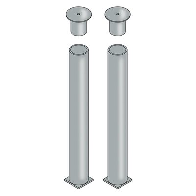 Pair of Galvanized Sleeves with Cover, 2-3 / 8"