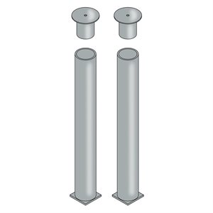Pair of Galvanized Sleeves with Cover, 2-3 / 8"