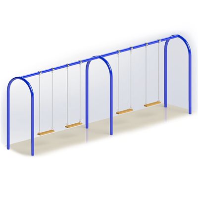 4-Seat Painted Steel Swing, 4 Seats, Blue