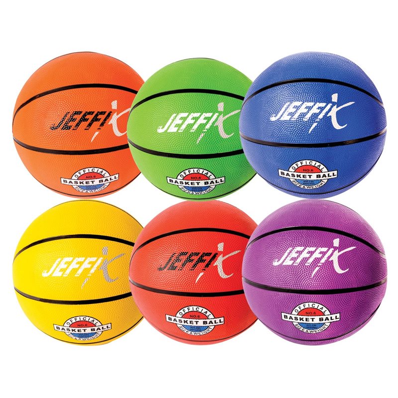 Set of 6 Rubber Basketballs