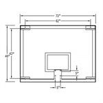 Competition Glass Basketball Backboard, 48"x 72"