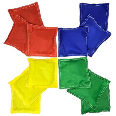 12 bean bags, 4"x4", polyester
