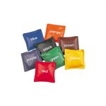 8 sacs de fèves en vinyle avec noms des couleurs imprimés