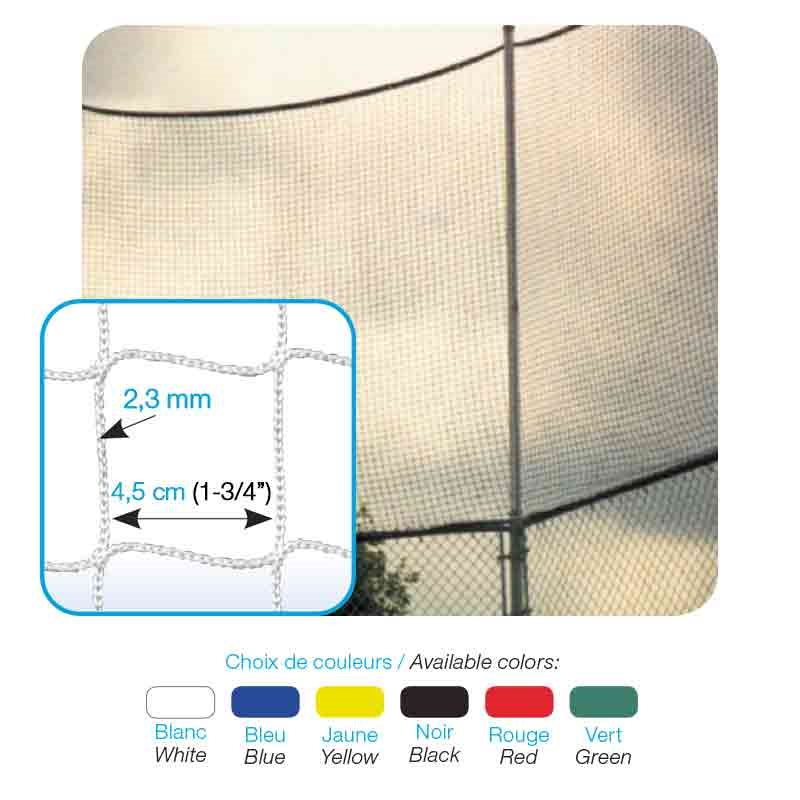 Filet protecteur en nylon, brin de 2,3 mm, BASEBALL ou autre Filet protecteur en nylon, brin de 2,3 mm, BASEBALL ou autre