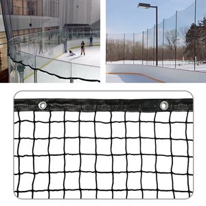 Protective Net, 2.5 mm, 1-1 / 2" Mesh, with Vinyl Border, Black