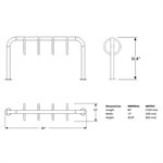 4-Loop Bicycle Rack , 7 Slots