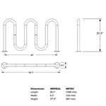 Support à velo à 3 vagues, 2 places