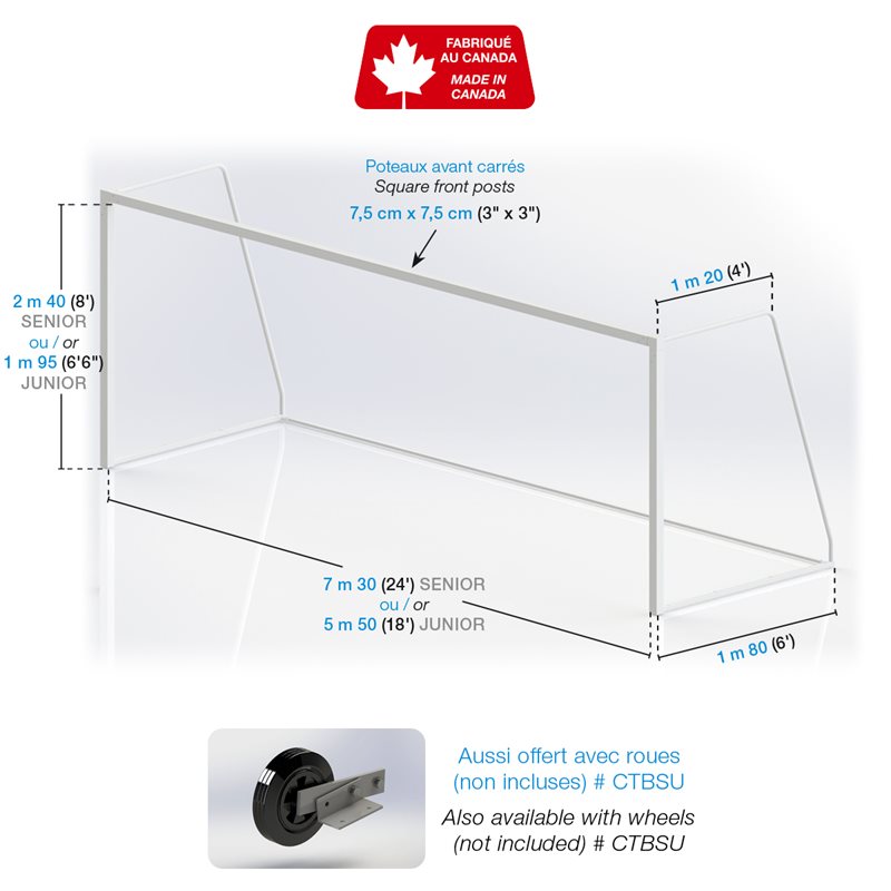 Steel Soccer Goals, Square Posts