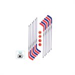 12 bâtons de hockey 47", 2 balles, 2 rondelles