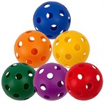 6 plastic wiffle balls, 4"