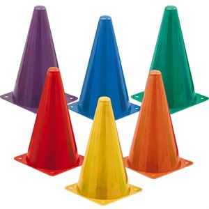 Ensemble de 6 cônes en plastique - 23 cm (9")