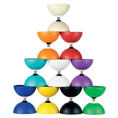 Triple Ball Bearing Rubber Diabolo with Handsticks