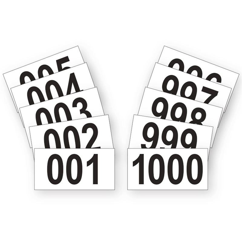 Numéros de compétiteurs en papier cartonné