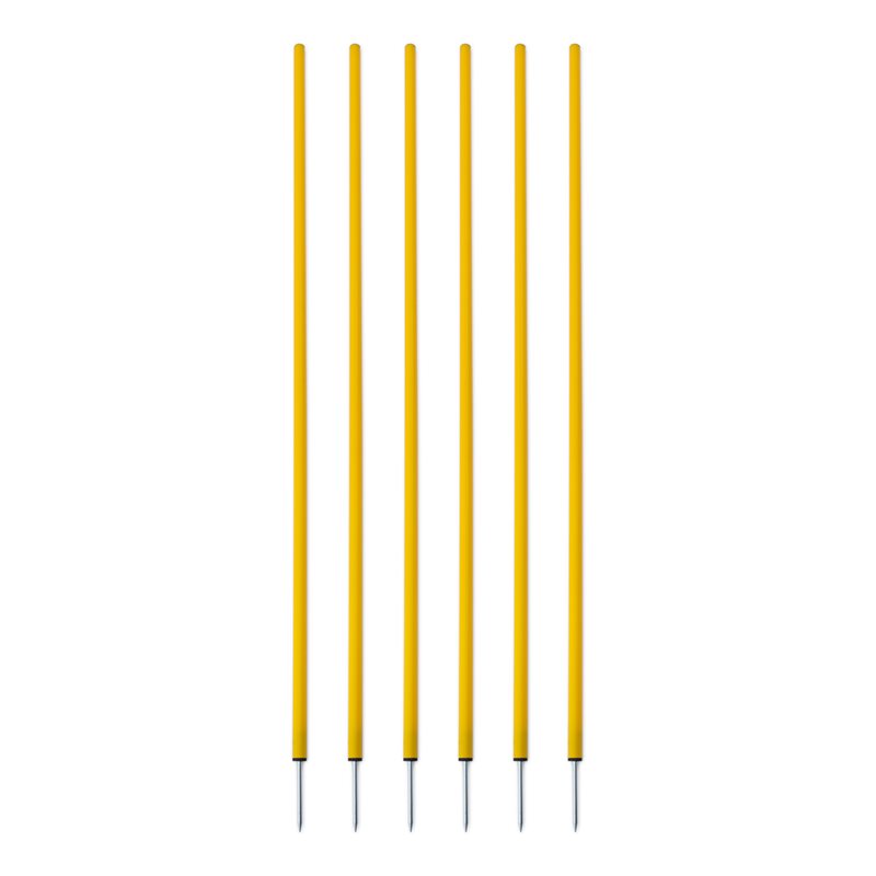 Set of 6 coaching sticks, yellow