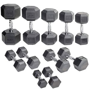 Rubber Hexagonal Dumbbell