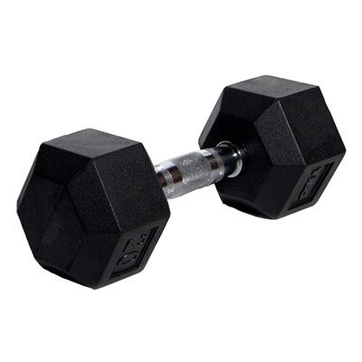 Haltère hexagonal en caoutchouc, 70lb