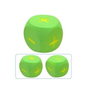 Foam die with mathematical symbols