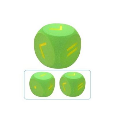 Dé en mousse avec symboles mathématiques