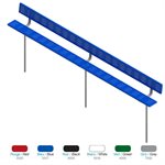 Fixed Bench with Back, Galvanized Steel and Plasvinyl, 15', Blue