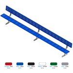 Portable Bench with Back, Galvanized Steel and Plasvinyl, 15', Blue