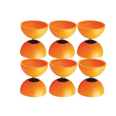 6 Rubber Diabolos with Booklet, 4"