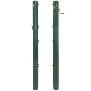 Pair of Tennis Round Poles with Anchors, Green