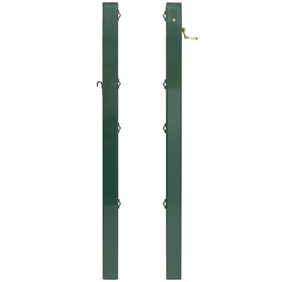 Pair of Tennis Square Poles with Anchors, Green