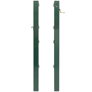 Pair of Tennis Square Poles with Anchors, Green