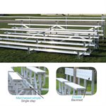 5 row bleacher single step with back rest