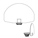 Panneau de baskeball éventail en bois, montage avant