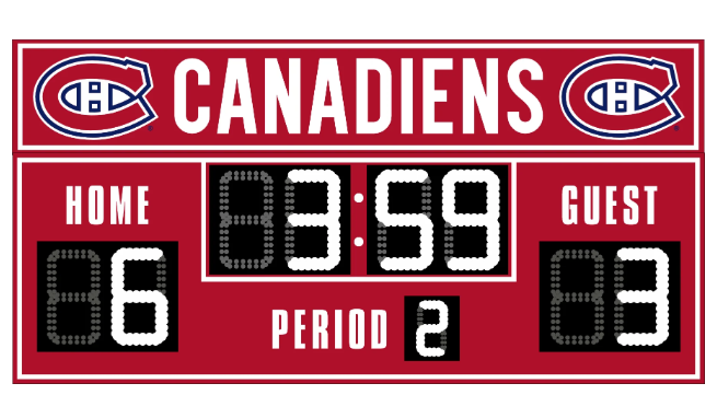 Tableau de hockey FanZone, 6'x3', Canadiens de Montréal