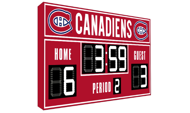 Tableau de hockey FanZone, 6'x3', Canadiens de Montréal