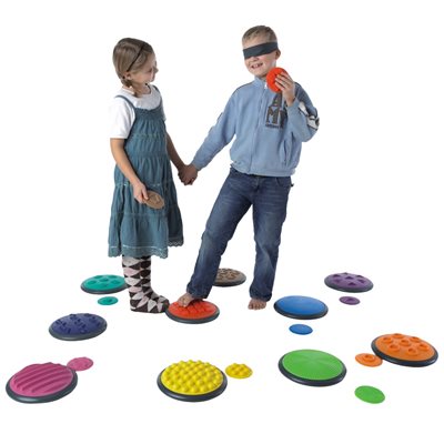 10 disques tactiles colorés 